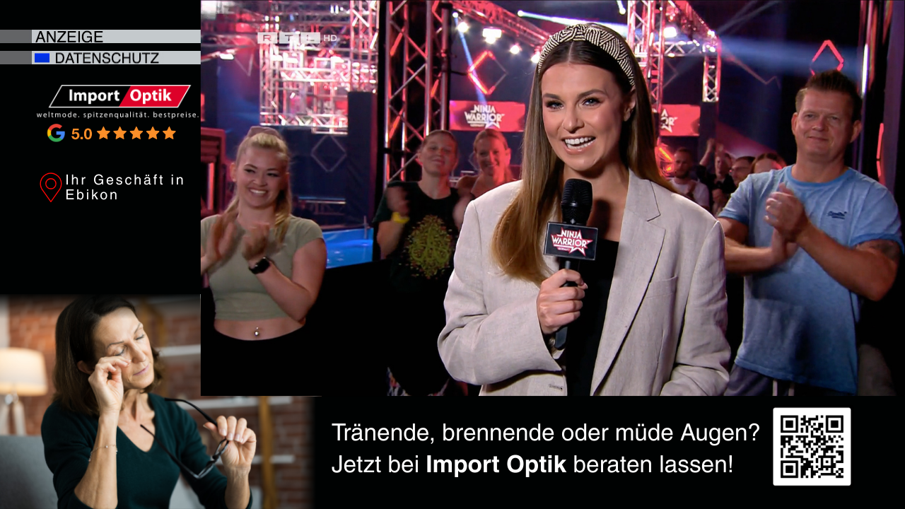 Addressable TV Fernsehwerbung für Sehtest Banner Beispiel von Zielgenau TV