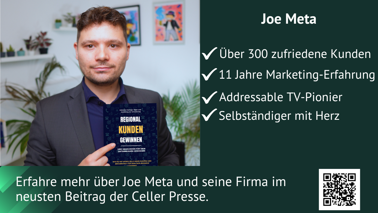 Zielgenau TV in der lokalen Zeitung Joe Meta Erfahrung und Bewertung Zeitungsbericht über Zielgenau TV von Joe Meta Celler Presse
