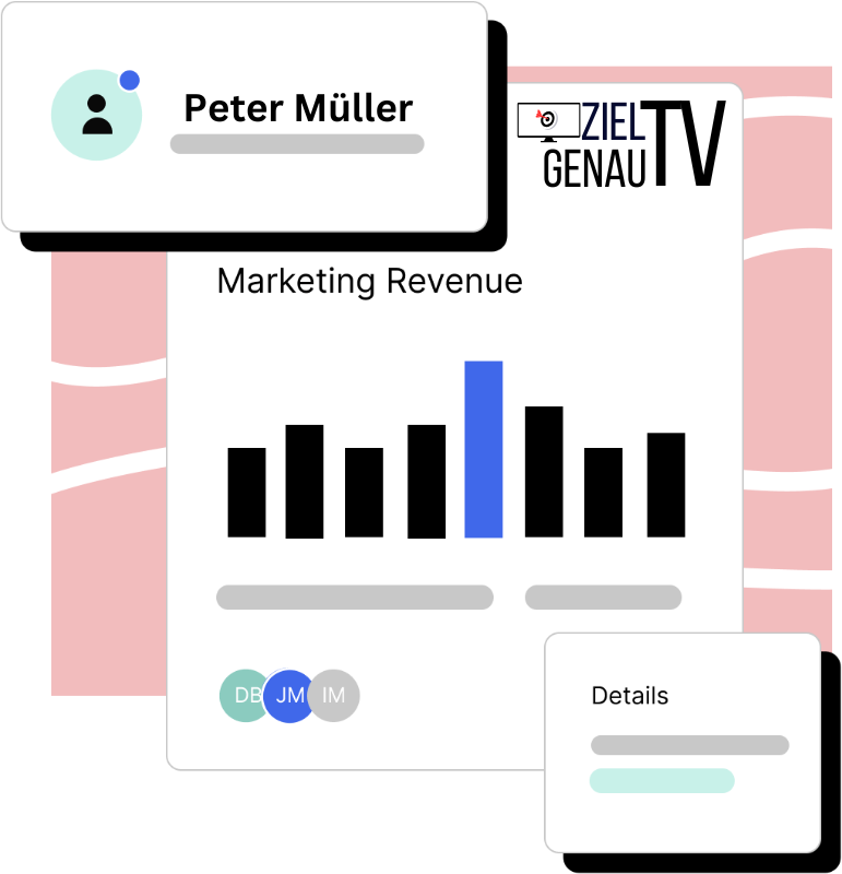 Addressable TV Marketing Kampagne Fernseher TV Kunden gewinnen um Umkreis PLZ Gebiet für Unternehmen die vor Ort sind